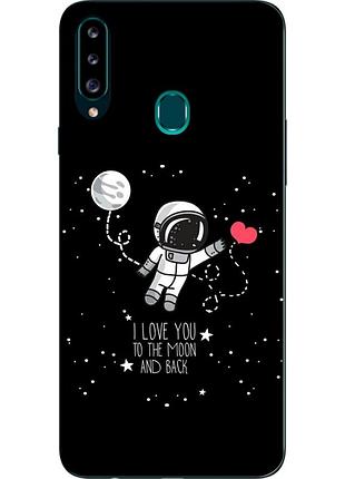 Силиконовый чехол с рисунком для samsung a20s galaxy a207f любовь до луны и назад