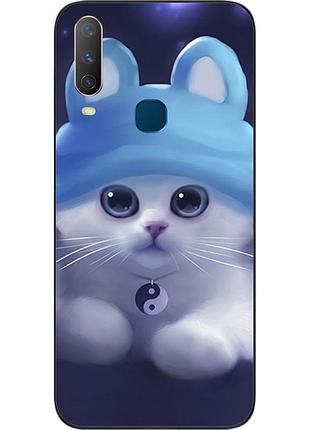 Бампер силіконовий чохол для vivo y17 з картинкою котик