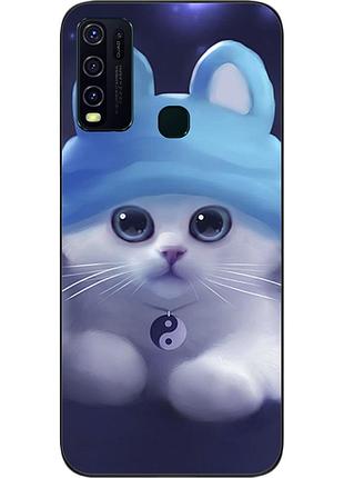 Бампер силіконовий чохол для vivo y30 з картинкою котик