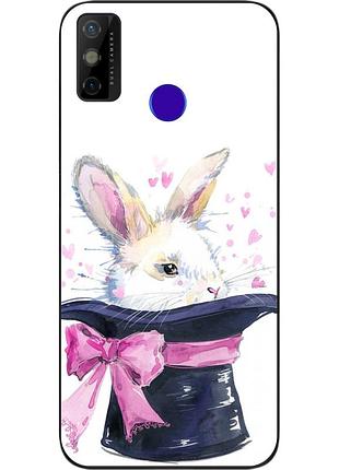 Чехол силиконовый для tecno spark 6 go с картинкой кролик