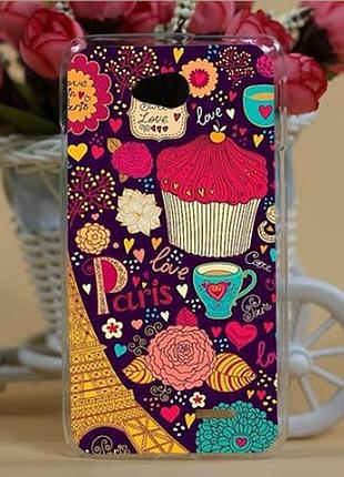 Силиконовый чехол бампер для lg optimus l70 d325 с картинкой сладости