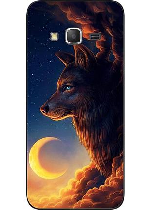 Бампер силіконовий чохол для samsung galaxy j2 prime g532 з картинкою вовк і місяць