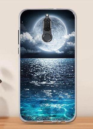 Силиконовый чехол бампер для huawei mate 10 lite с картинкой луна