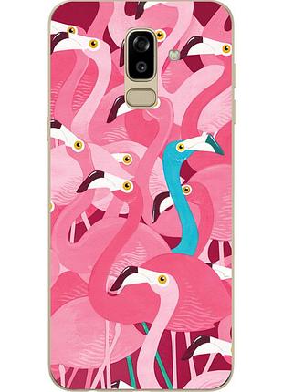 Оригінальний чохол накладка для samsung j810f galaxy j8 2018 з картинкою фламінго