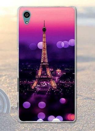 Чохол з картинкою (силікон) для sony xperia xa1 париж вночі