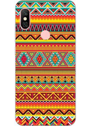 Бампер силиконовый чехол с картинкой для xiaomi redmi note 6 pro орнамент