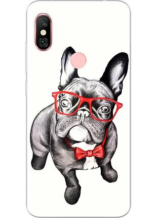 Чехол бампер для xiaomi redmi note 6 pro с принтом дог