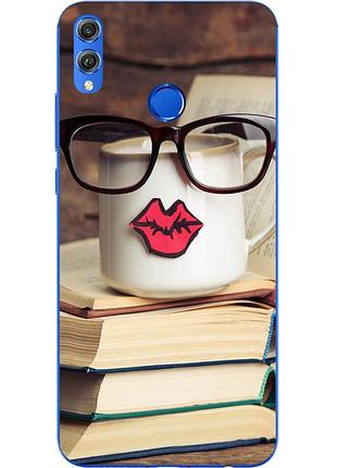 Бампер силиконовый чехол для huawei honor 8x с картинкой чашка