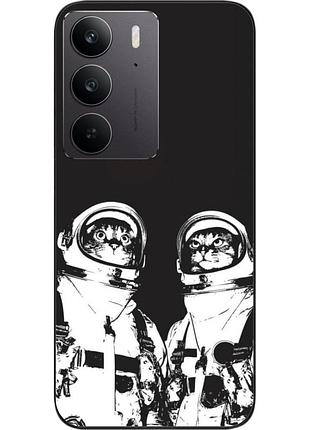 Силиконовый чехол бампер epik для realme c75 4g с картинкой космонавты коты