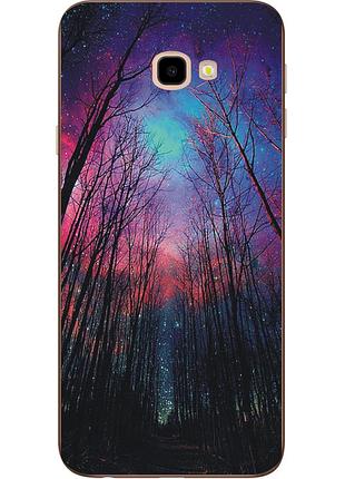 Чохол з картинкою (силікон) для samsung galaxy j4 plus 2018 ліс космічне небо