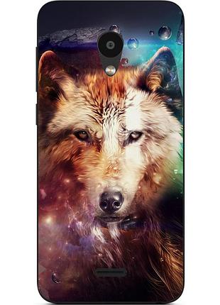 Бампер силіконовий чохол для meizu c9 з картинкою космічний вовк