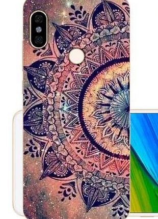 Силиконовый чехол бампер для xiaomi redmi note 5 с картинкой мандала