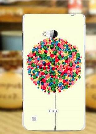 Чехол бампер из силикона для nokia lumia 720 с картинкой круглое дерево