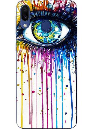 Бампер силиконовый чехол для samsung galaxy a30 2019 a305f с картинкой глаз красками