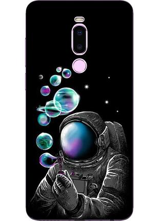 Бампер силиконовый чехол для meizu note 8 с картинкой космонавт и планеты