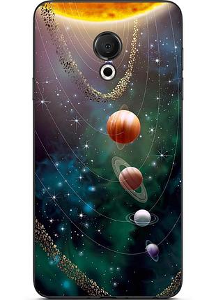 Силиконовый чехол для meizu 15 lite с картинкой планеты