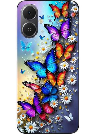 Чехол силиконовый epik для tecno spark go 2 (km4) с принтом бабочки с ромашками