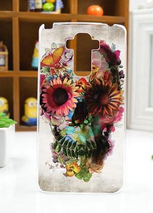 Силиконовый чехол накладка для lg g4 stylus ls770 h630 с рисунком череп