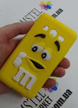 Объемный 3d силиконовый чехол для samsung galaxy core 2 g355 m&m's желтый