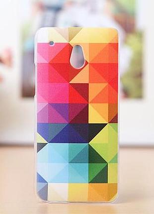Силіконовий чохол накладка htc one mini з картинкою ромби