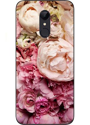 Чехол силиконовый для xiaomi redmi 5 с картинкой пионы