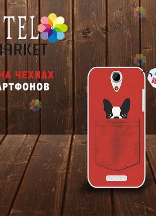 Оригінальний чохол панель накладка для doogee y100x з картинкою собака в кишені