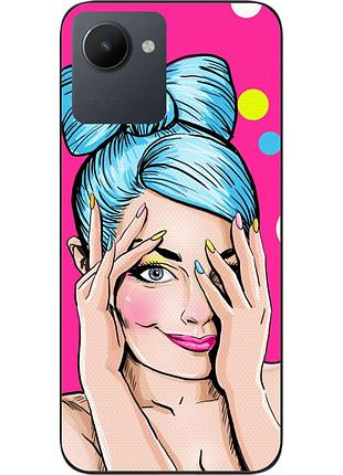 Силиконовый чехол epik для realme c30s с картинкой девушка поп арт