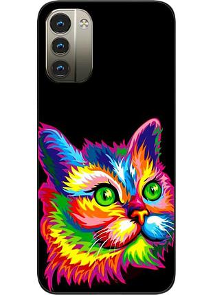 Силиконовый чехол epik для nokia g11 с картинкой яркий кот