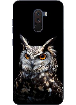 Силиконовый чехол для xiaomi pocophone f1 с картинкой филин