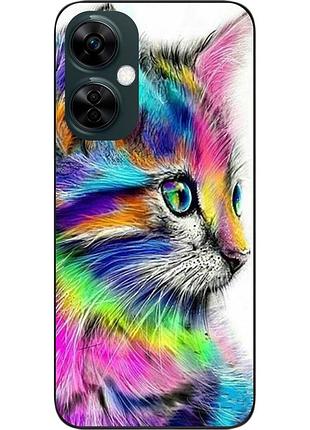 Силиконовый чехол epik для oneplus nord ce 3 lite с картинкой разноцветный котик
