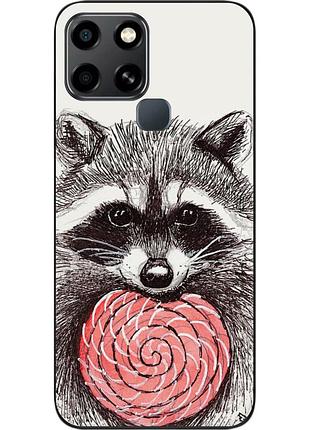 Силиконовый чехол epik для infinix smart 6 с картинкой енот