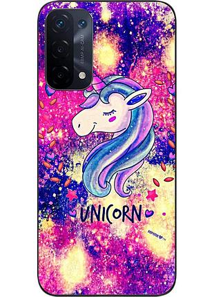 Чехол силиконовый epik для oppo a54 5g с картинкой красивый единорог