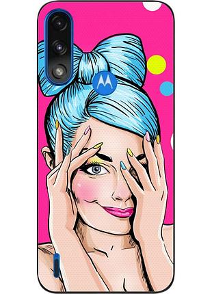 Силіконовий чохол epik для motorola moto e7i power з картинкою дівчина поп арт