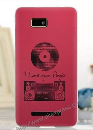 Силиконовый чехол накладка для htc desire 400 / one su t528w с картинкой магнитофон
