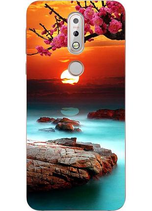 Силіконовий чохол бампер для nokia 7.1 з картинкою гарний захід сонця