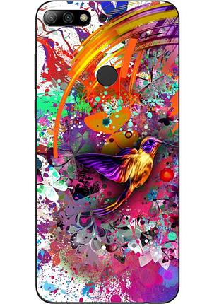 Силіконовий чохол бампер для huawei y6 prime 2018 / honor 7a pro з картинкою креатив