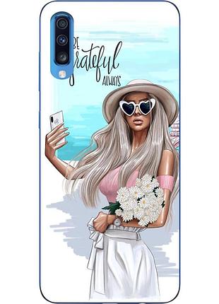 Бампер силиконовый чехол для samsung a70 2019 galaxy a705f с картинкой селфи