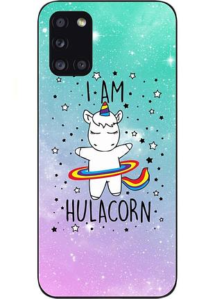 Бампер силиконовый чехол для samsung a31 galaxy a315f с картинкой единорог
