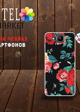 Оригінальний чохол для doogee x9 mini з картинкою троянди на чорному тлі