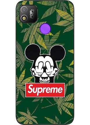 Силіконовий чохол для tecno pop 4 з картинкою міккі supreme