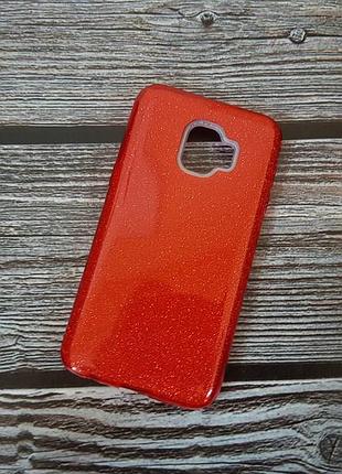 Чохол з блискітками shine для samsung j2 core j260 galaxy 2018 червоний силікон