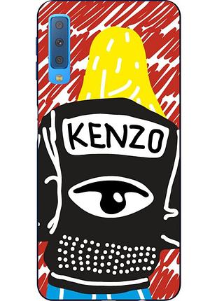 Силиконовый чехол бампер для samsung a750f galaxy a7 2018 с картинкой курточка kenzo