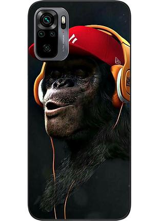 Бампер силиконовый чехол для xiaomi redmi note 10 с картинкой шимпанзе