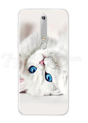 Бампер силіконовий чохол з принтом для nokia 6 2018 котик