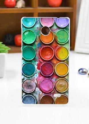 Чехол накладка для nokia x с принтом краски