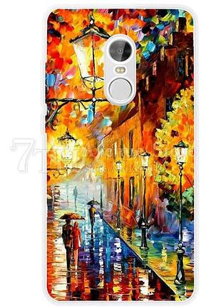 Силіконовий чохол панель накладка для xiaomi redmi note 4 з картинкою прогулянка