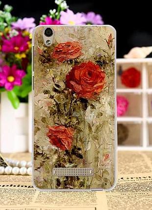 Чехол с картинкой (силикон) для zte blade x3 / a452 красные розы