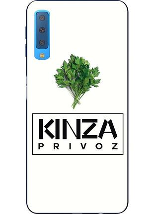 Антибрендовый силіконовий чохол для samsung a750f galaxy a7 2018 з картинкою kinza privoz