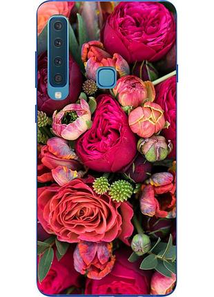 Чехол силиконовый для samsung galaxy a9 2018 с картинкой букет