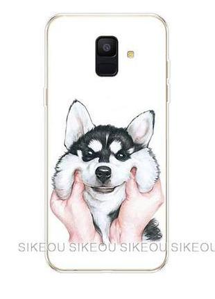 Чехол накладка с картинкой для samsung a600f galaxy a6-2018 морда собаки